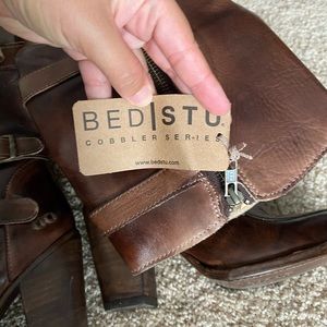 Never worn high heel leather boots